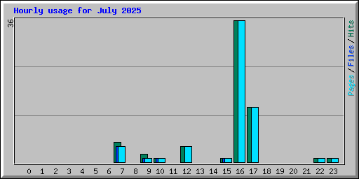 Hourly usage for July 2025