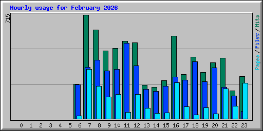Hourly usage for February 2026